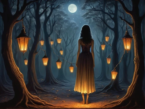 llorona,orona,oscura,samhain,lanterns,luminarias,fantasy picture,moonsorrow,halloween background,nacht,leota,fantasmas,beltane,mystical portrait of a girl,dark art,halloween wallpaper,fairy lanterns,angel lanterns,mirror of souls,halloween poster,Art,Artistic Painting,Artistic Painting 29