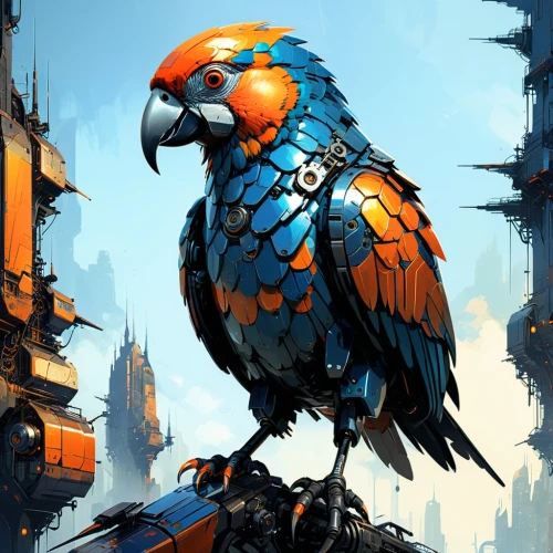 blue and gold macaw,garrison,blue macaw,macaw,bateleur,scarlet macaw,blue parrot,falconet,bird of prey,blue and yellow macaw,ornamental bird,macaws blue gold,orange beak,bird painting,sun conure,bird kingdom,3d crow,crows bird,hawk - bird,hawk animal,Conceptual Art,Sci-Fi,Sci-Fi 01