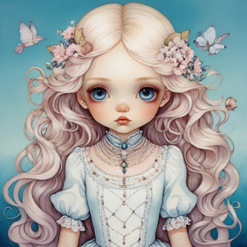 peignoir,eglantine,little girl fairy,flower fairy,amalthea,white rose snow queen,butterfly lilac,liselotte,fairy queen,persephone,fairie,rosa 'the fairy,rosa ' the fairy,undine,adere,faerie,lily of the field,ostara,porcelain doll,white butterflies,Illustration,Abstract Fantasy,Abstract Fantasy 11