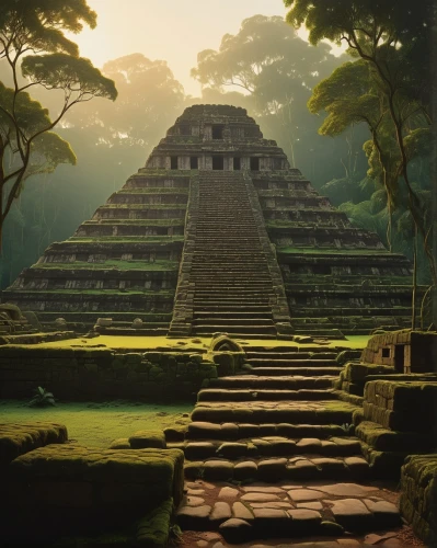 palenque,yavin,calakmul,azteca,tikal,chichen itza,yaxchilan,aztecas,mayan,mesoamerican,bonampak,rathas,copan,mesoamerica,xunantunich,mayas,amazonica,aztec,pakal,prehispanic,Art,Artistic Painting,Artistic Painting 48