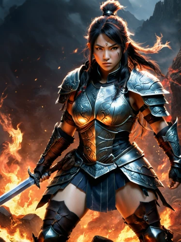 female warrior,warrior woman,swordswoman,joan of arc,blackfire,bellona,fire background,kushana,caramon,thorhild,yavana,garrison,gotrek,woman fire fighter,psylocke,johanna,leona,firebrand,valkyrie,firewind,Photography,Documentary Photography,Documentary Photography 37