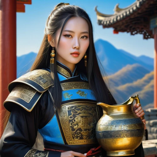 sanxia,goryeo,inner mongolian beauty,yunxia,jingqian,hanxiong,mongolian girl,wuxia,dongyin,xiuqing,jinling,dongyi,dongbuyeo,qianwen,oriental princess,qianfei,bingqian,yuhuan,wangmo,xiaojian,Illustration,Realistic Fantasy,Realistic Fantasy 03