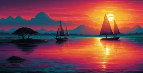 sailing boats,sailboats,sailing boat,boat landscape,sailing ships,world digital painting,sailboat,sailing,fantasy landscape,nile river,sail boat,an island far away landscape,fantasy picture,landscape background,sea landscape,nile,felucca,sailing orange,futuristic landscape,sailing ship,Illustration,Realistic Fantasy,Realistic Fantasy 25