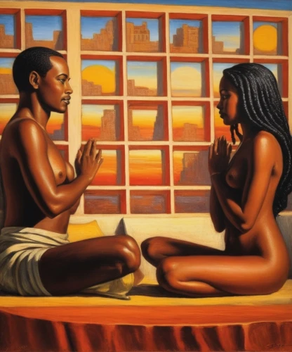 african art,black couple,african culture,oil painting on canvas,oil on canvas,khokhloma painting,beautiful african american women,adam and eve,indigenous painting,ofili,conversation,benin,art painting,tassili n'ajjer,oil painting,africana,anmatjere women,afro american girls,young couple,africanism,Illustration,Realistic Fantasy,Realistic Fantasy 21