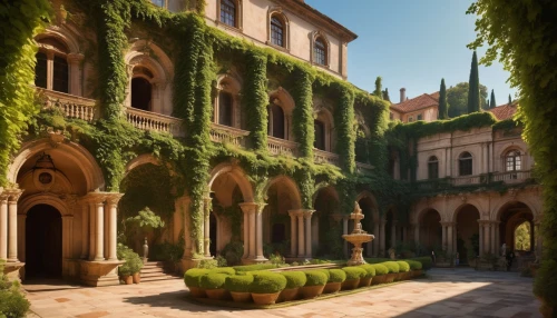 alcazar of seville,sapienza,courtyard,courtyards,verona,cloister,cortile,montelena,hotel de cluny,theed,alhambra,alcazar,milanesi,inside courtyard,monastery garden,dorne,parador,cloisters,arezzo,bergamo,Conceptual Art,Oil color,Oil Color 18