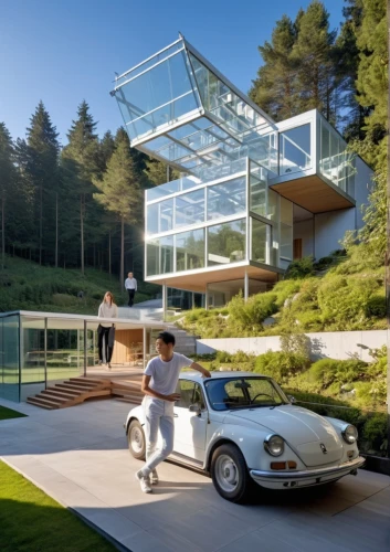 alpine style,futuristic architecture,smart house,modern architecture,cubic house,gullwing,underground garage,luxury property,cube house,glass roof,modern house,folding roof,alpine drive,glass facade,modern style,dunes house,luxury real estate,frame house,dreamhouse,luxury home,Photography,General,Realistic