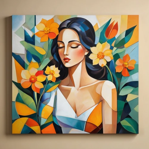 flower painting,frangipani,gardenias,girl in flowers,flower art,oil painting on canvas,gardenia,orange blossom,art painting,floral greeting card,retro modern flowers,flower wall en,glass painting,flora,orange jasmine,fabric painting,slide canvas,tretchikoff,magnolia,tropical bloom,Art,Artistic Painting,Artistic Painting 45