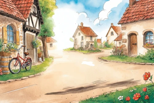 houses clipart,ludgrove,redwall,medieval street,maisons,the cobbled streets,knight village,townsmen,bicycle ride,medieval town,township,village life,redrow,village street,cottages,noyers,cobbled,old village,highstein,mytown