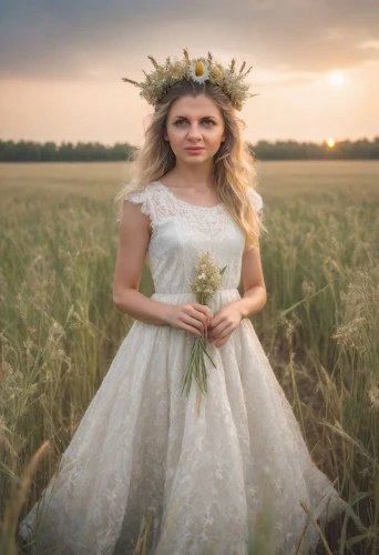 jessamine,margairaz,margaery,blonde in wedding dress,wedding dress,country dress,bridal dress,vasilisa,fairy queen,eilonwy,wedding gown,flower girl,dirndl,wedding dresses,sun bride,bridal gown,wedding photography,the bride,girl in flowers,enchanting,Photography,Realistic