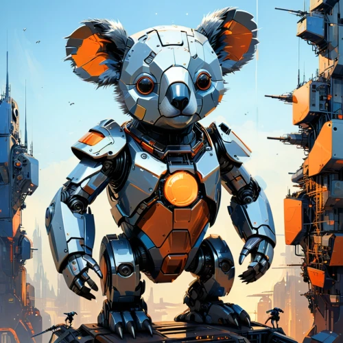 hammond,rocket raccoon,mech,battlesuit,mecha,robotlike,bear guardian,medabots,skotnikov,reg,cimarron,minibot,war machine,bearlike,armored animal,tankor,color rat,robo,mechanoid,gali,Conceptual Art,Sci-Fi,Sci-Fi 01