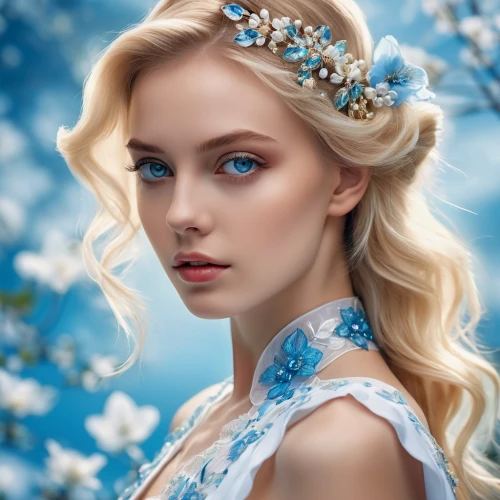 margaery,margairaz,white rose snow queen,elsa,fairy queen,galadriel,behenna,jessamine,fantasy portrait,blue rose,fairy tale character,blue snowflake,blue floral,ellinor,the snow queen,faery,spring crown,blue moon rose,jasmine blue,fairest,Photography,Artistic Photography,Artistic Photography 03