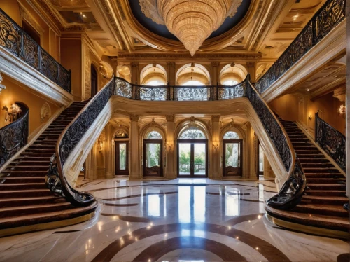 emirates palace hotel,hallway,foyer,entrance hall,palladianism,palatial,staircase,cochere,outside staircase,marble palace,mansion,crown palace,sursock,greystone,staircases,habtoor,archly,chambres,lobby,ritzau,Illustration,Black and White,Black and White 06