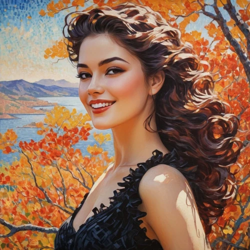 autumn icon,autumn background,romantic portrait,photo painting,fantasy portrait,fonteyn,portrait background,art painting,fantasy art,margairaz,oil painting,beautiful woman,young woman,world digital painting,belle,oil painting on canvas,fantasy picture,donsky,evgenia,pushkina,Conceptual Art,Daily,Daily 31