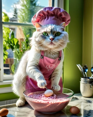 tea party cat,easter décor,egg dish,novruz,caterer,easter brunch,chef,himalayan persian,meringues,easter cake,easter decoration,pastry chef,girl with cereal bowl,pink cat,cookie baking,aquafaba,potato dish,tzatziki,confectioner,pink icing,Photography,General,Realistic