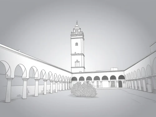 sketchup,arcaded,cathedral of modena,caravanserais,inkscape,coreldraw,nizwa souq,mosques,souq,city mosque,caravanserai,al nahyan grand mosque,minor basilica,revit,andalus,3d rendering,brunelleschi,panteion,townscape,background vector,Illustration,Black and White,Black and White 04