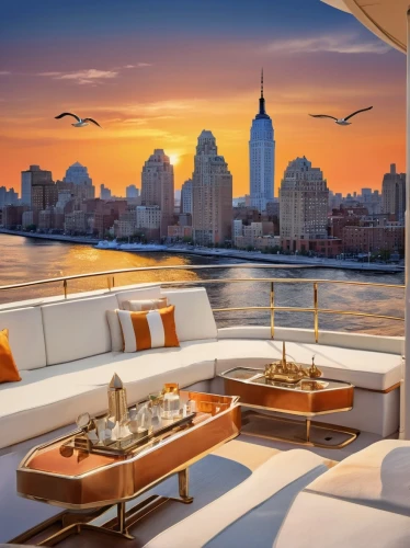 on a yacht,homes for sale in hoboken nj,penthouses,homes for sale hoboken nj,hoboken condos for sale,superyachts,new york harbor,yachting,yacht exterior,new york skyline,water taxi,easycruise,yacht,cruises,staterooms,yachts,taxi boat,sailing yacht,manhattan skyline,gansevoort,Illustration,Realistic Fantasy,Realistic Fantasy 21