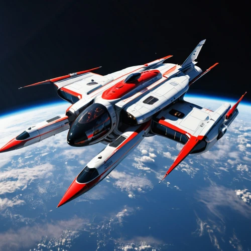 starfighter,gradius,fast space cruiser,thunderjet,interceptor,ramjet,krait,greater crimson glider,jetfighter,spaceplane,jetfire,skybolt,spaceplanes,starlink,starfighters,ssto,supersonic fighter,macross,starbird,virginis,Conceptual Art,Sci-Fi,Sci-Fi 05