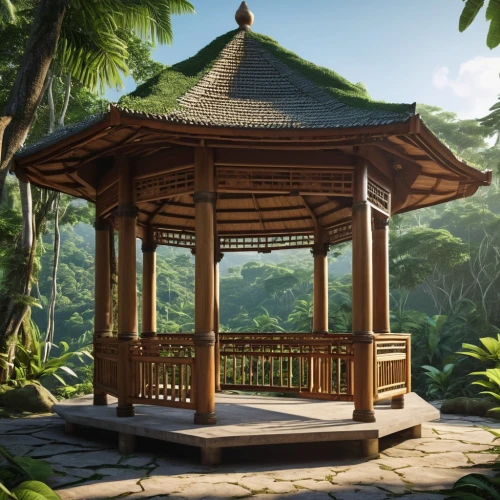 gazebo,tanoa,dojo,teahouse,the golden pavilion,japanese shrine,golden pavilion,japanese garden ornament,zen garden,japanese garden,gazebos,japanese zen garden,asian architecture,yamatai,arbor,wooden roof,kunplome,shrine,teagarden,oriental,Photography,General,Realistic