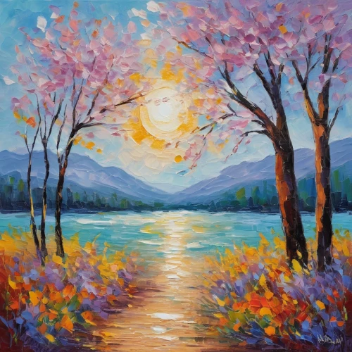 autumn landscape,fall landscape,river landscape,oil painting on canvas,dubbeldam,painting technique,oil painting,landscape background,light of autumn,autumn sun,nantahala,art painting,nature landscape,oil on canvas,autumn background,autumn scenery,impressionism,autuori,evening lake,purple landscape,Conceptual Art,Oil color,Oil Color 10