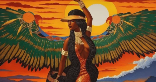 lakota,tretchikoff,apache,navajo,ojibway,oglala,indigenous painting,ndn,hidatsa,huitzilopochtli,sun god,aztlan,shamanic,yakama,pachamama,kaw,sekhmet,aguila,cochise,ojibwe,Illustration,Realistic Fantasy,Realistic Fantasy 21