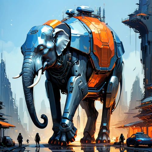 blue elephant,elephunk,elephant ride,cartoon elephants,elefant,elefante,elephantine,elephant,elephantmen,elephants,triomphant,pachyderm,sci fiction illustration,silliphant,patrols,armored animal,pachyderms,water elephant,scifi,sci fi,Conceptual Art,Sci-Fi,Sci-Fi 01