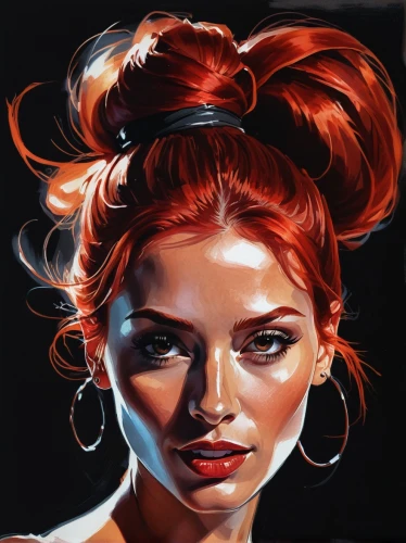 digital painting,lina,girl portrait,world digital painting,vector girl,red head,vector art,vector illustration,portrait background,timoshenko,triss,digital art,burning hair,fiery,contessa,young woman,liora,updo,cinnamon girl,girl drawing,Conceptual Art,Oil color,Oil Color 08