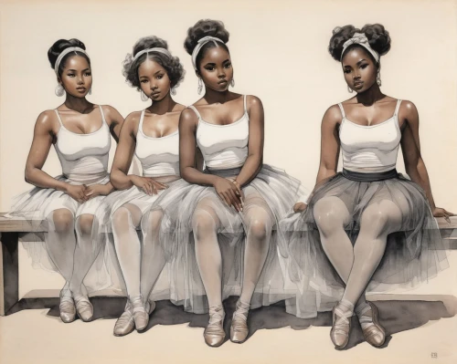 afro american girls,beautiful african american women,shirelles,marvelettes,ronettes,triplicate,empresses,nubians,ballerinas,dreamgirls,black women,countesses,demoiselles,muses,supremes,colorism,priestesses,foundresses,quartette,deaconesses,Illustration,Paper based,Paper Based 30