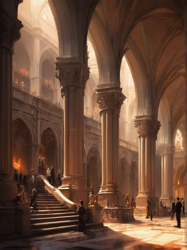 cloistered,hall of the fallen,seregil,imperialis,conclave,theed,undercroft,arcaded,praetorium,cathedrals,stalls,archways,cloisters,consecrators,conventual,cathedral,ravenloft,caius,court of law,louvre,Conceptual Art,Fantasy,Fantasy 02