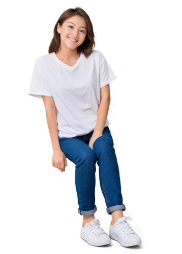 girl on a white background,girl in t-shirt,portrait background,jeans background,apraxia,transparent background,girl with cereal bowl,children's photo shoot,gapkids,girl sitting,photographic background,childrenswear,white background,relaxed young girl,image editing,white clothing,young girl,children's background,blurred background,on a white background,Illustration,Japanese style,Japanese Style 12