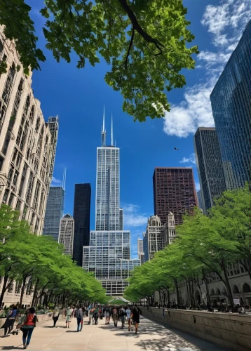 chicago,streeterville,chicago skyline,sears tower,chicagoan,willis tower,chicagoland,dearborn,metra,cboe,financial district,wolfensohn,zuccotti,central park,detriot,hancock,cbot,damrosch,citicorp,ctbuh,Illustration,Japanese style,Japanese Style 10