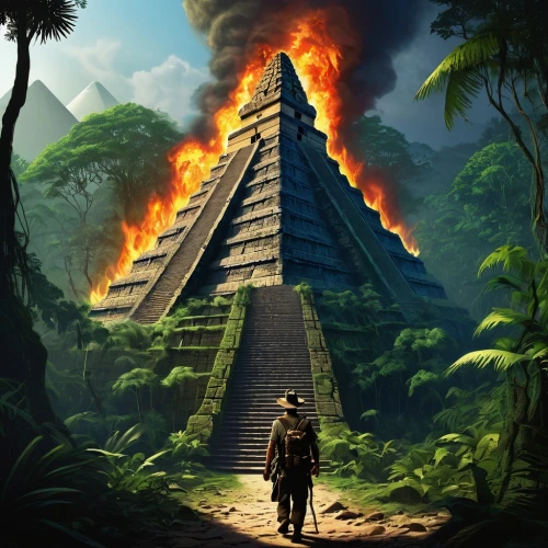 step pyramid,tikal,eastern pyramid,kharut pyramid,mypyramid,pyramid,pyramidal,pyramids,yavin,pyramide,pyramidella,the great pyramid of giza,ziggurat,mayan,krakatoa,stone pyramid,kukulkan,chichen itza,bipyramid,the volcano,Conceptual Art,Fantasy,Fantasy 28