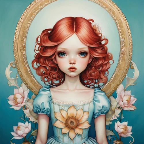 persephone,redhead doll,fantasy portrait,kommuna,flower fairy,eglantine,seelie,undine,rosa 'the fairy,fairie,little girl fairy,peignoir,flora,rosaline,melusine,rosa ' the fairy,merida,ophelia,faery,flower girl,Illustration,Abstract Fantasy,Abstract Fantasy 11