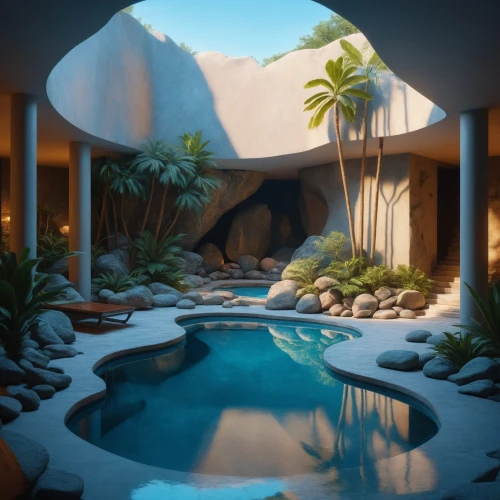 3d rendering,3d render,render,tropical house,renders,pool house,3d rendered,tropical island,underwater oasis,futuristic landscape,zen garden,tropics,virtual landscape,dunes house,rendered,superadobe,biomes,swimming pool,shader,resort,Photography,General,Fantasy