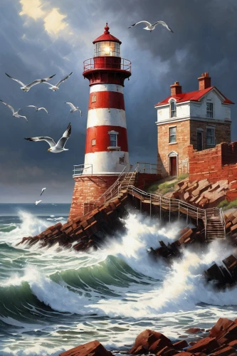 lighthouses,electric lighthouse,lighthouse,light house,red lighthouse,petit minou lighthouse,light station,phare,lightkeeper,maiden's tower,northeaster,world digital painting,ouessant,farol,point lighthouse torch,siggeir,sea landscape,crisp point lighthouse,lambrook,rubjerg knude lighthouse,Conceptual Art,Oil color,Oil Color 09
