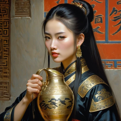 oriental princess,oriental girl,arhats,wenzhao,yanzhao,daiyu,oriental painting,concubine,oriental,rongfeng,sizhao,sichuanese,jinling,orientalist,inner mongolian beauty,wenhao,yi sun sin,yunxia,jianxing,xueliang,Illustration,Realistic Fantasy,Realistic Fantasy 03