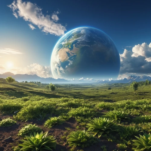 terraformed,terraforming,earth in focus,earth rise,earth,earthlike,mother earth,alien planet,terraform,earthward,planet earth,landscape background,the earth,nature background,ecotopia,biomes,alien world,plains,earth day,planet,Photography,General,Realistic