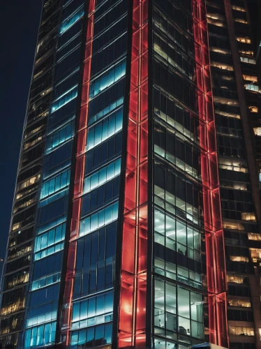 night view of red rose,pc tower,the energy tower,costanera center,escala,glass facade,glass building,towergroup,rotana,office buildings,enernoc,edificio,glass facades,unicredit,office building,renaissance tower,nairobi,strijdom,sandton,kigali,Illustration,Paper based,Paper Based 09