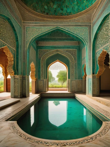 shahi mosque,after the ud-daula-the mausoleum,water palace,inde,shahjahan,persian architecture,mehrauli,safdarjung,marble palace,bikaner,floor fountain,agra,qutub,hamam,haveli,bathhouse,amanresorts,hammam,iranian architecture,teal blue asia,Illustration,Japanese style,Japanese Style 10