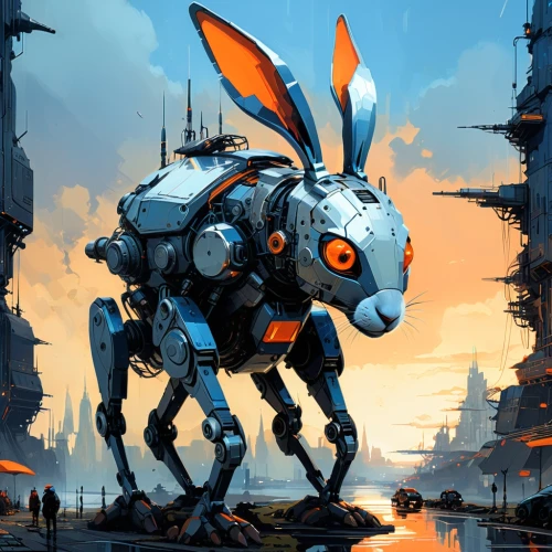 rabbot,mech,mecha,robotlike,insecticon,wildstar,robotic,inotera,drone bee,armored animal,cybernetic,minibot,field hare,patlabor,forerunner,aeronauts,cyberworld,scifi,jetfire,mechanized,Conceptual Art,Sci-Fi,Sci-Fi 01