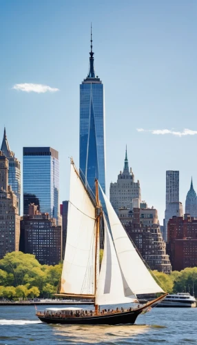 new york harbor,sail boat,tall ship,sailing boat,sailing yacht,liberty enlightening the world,sail ship,sailboat,homes for sale in hoboken nj,three masted sailing ship,tallship,mainsail,sailing,sea sailing ship,freedom tower,manhattan skyline,liberty island,new york skyline,foresail,homes for sale hoboken nj,Illustration,Paper based,Paper Based 20