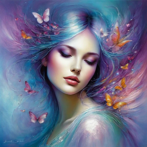 faery,faerie,mystical portrait of a girl,fantasy art,ulysses butterfly,dreamscapes,fantasy portrait,fairy queen,flower fairy,blue petals,fairie,boho art,dream art,blue butterflies,blue moon rose,passion butterfly,enchantment,fantasy picture,splendor of flowers,fairy peacock,Conceptual Art,Daily,Daily 32