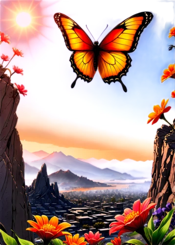 butterfly background,butterfly clip art,morphos,nature background,sky butterfly,butterflies,butterfly isolated,monarch butterfly,ulysses butterfly,tropical butterfly,butterfly vector,butterfly day,butterfly,butterfly floral,chasing butterflies,orange butterfly,isolated butterfly,blue butterfly background,landscape background,cartoon video game background,Illustration,American Style,American Style 13