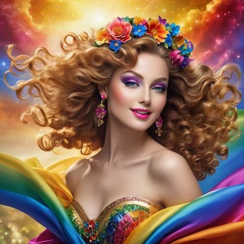 rainbow background,colorful background,bejeweled,faires,colorful foil background,fairy queen,derivable,fantasy art,dossi,fantasy picture,flamboyance,faery,prides,beauty salon,colorfull,vibrantly,colourfully,dressup,colorfulness,women's cosmetics,Photography,General,Realistic