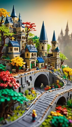 lego background,lego city,fairy village,alpine village,tiny world,adventure bridge,aurora village,henryville,fantasy city,escher village,heroica,medieval town,micropolis,knight village,santa's village,from lego pieces,miniland,fairy world,lego,mountain village,Illustration,Realistic Fantasy,Realistic Fantasy 16