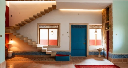 mahdavi,outside staircase,interior decoration,house entrance,entrance hall,knossos,home interior,terracotta tiles,interior decor,palace of knossos,escalera,the threshold of the house,spanish tile,riad,moroccan pattern,entranceway,entryway,hallway space,foyer,mihrab,Photography,General,Realistic