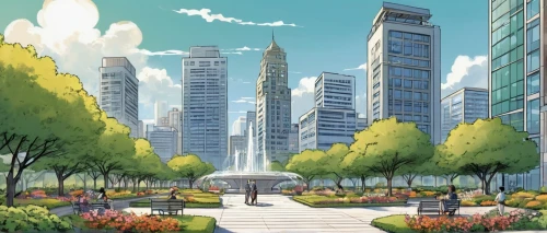 aoyama,yamasaki,ichigaya,ideon,genosha,moc chau hill,city park,cybercity,citycell,bellevue,city trans,symphonia,central park,burbs,sky city,motorcity,oakbrook,skyscrapers,city fountain,urban park,Illustration,American Style,American Style 13