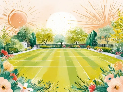 spring background,easter background,croquet,springtime background,blooming field,tennis court,playing field,summer border,soccer field,dandelion field,golf course background,flower meadow,dandelion meadow,english garden,meadow in pastel,summer meadow,field of flowers,garden party,spring greeting,landscape background