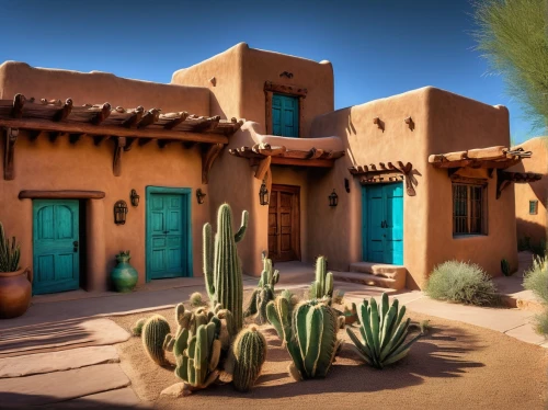 xeriscaping,traditional house,desert plant,cactuses,desert landscape,desert plants,desert desert landscape,puebloans,southwestern,hacienda,casitas,flowerful desert,dunes house,restored home,landscapre desert safari,exterior decoration,townhomes,ancient house,desertlike,pueblo,Art,Classical Oil Painting,Classical Oil Painting 36