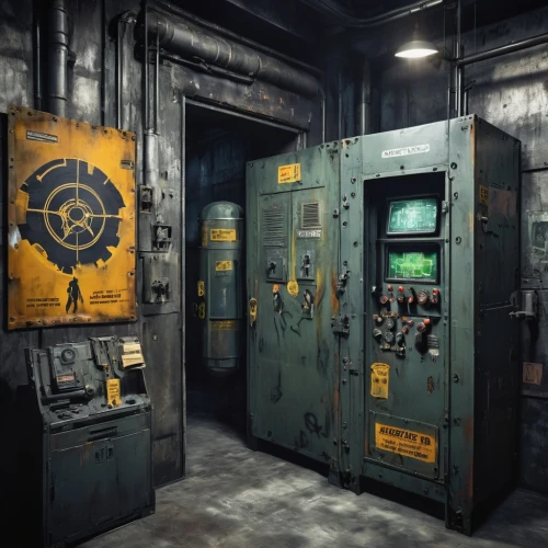 fallout shelter,lockers,penumbra,digital safe,mining facility,switchgear,lockboxes,vault,engine room,yellow machinery,safecracker,mailroom,safes,kovats,furnaces,coin drop machine,depository,dispensers,machinist,levator,Photography,Fashion Photography,Fashion Photography 03