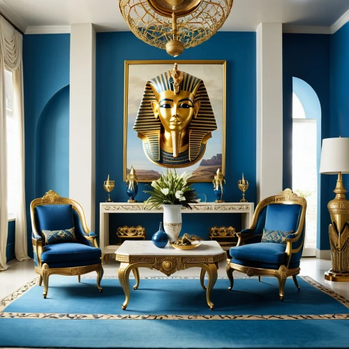 blue room,interior decor,opulently,interior decoration,mahdavi,opulent,opulence,danish room,royale,decor,dark blue and gold,gold wall,royal interior,furnishings,blue lamp,sitting room,royal blue,ritzau,decors,interior design,Conceptual Art,Sci-Fi,Sci-Fi 19